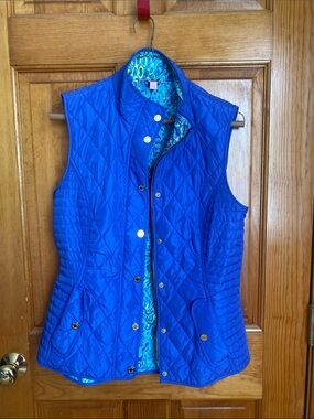 Lilly Pulitzer Electric Blue Quilted Sleeveless Vest